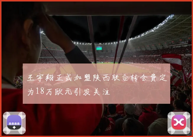 王宇翔正式加盟陕西联合转会费定为18万欧元引发关注